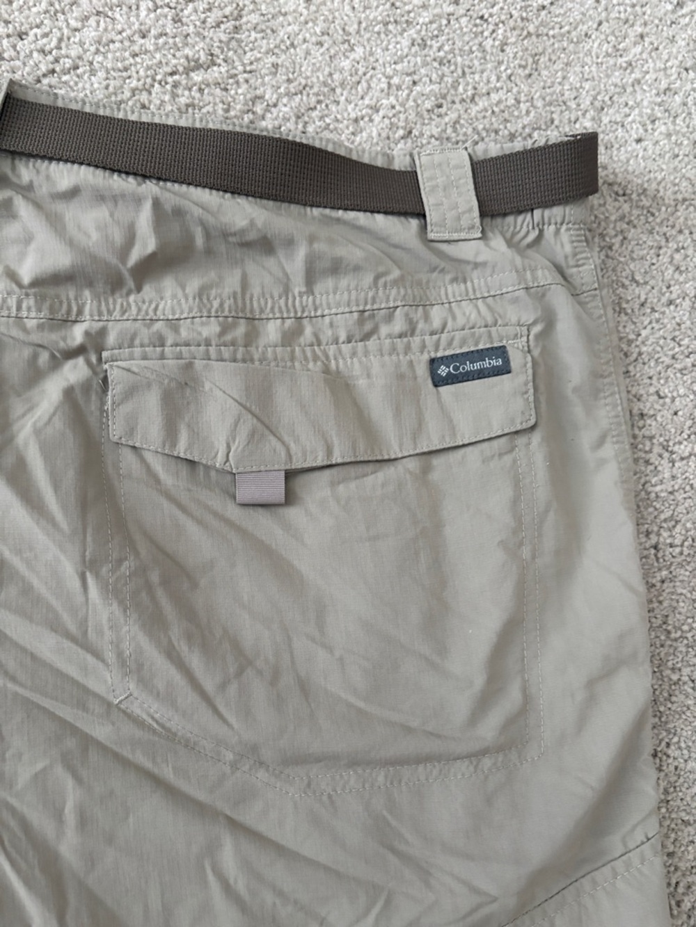 Men's Tan Cargo Shorts with Utility Belt - Picture 9 of 10